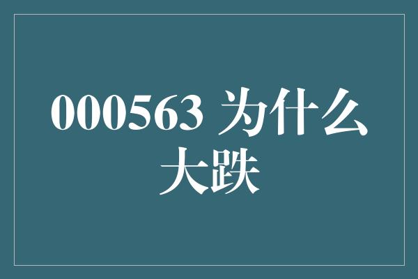 000563 为什么大跌