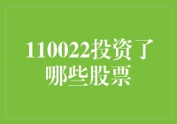 110022的投资策略分析：从股票组合看其市场布局