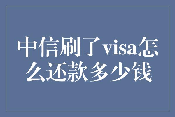 中信刷了visa怎么还款多少钱