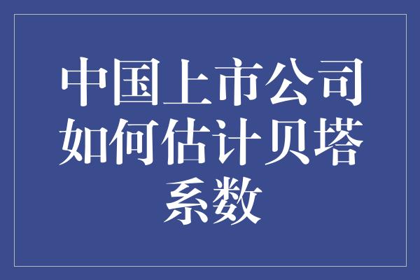 中国上市公司如何估计贝塔系数