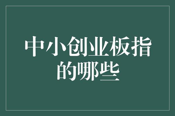 中小创业板指的哪些