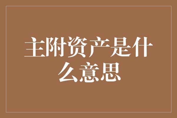 主附资产是什么意思