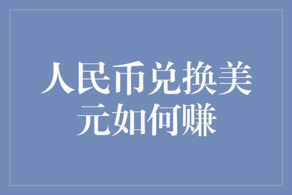 人民币兑换美元如何赚