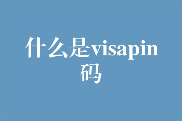 什么是visapin码