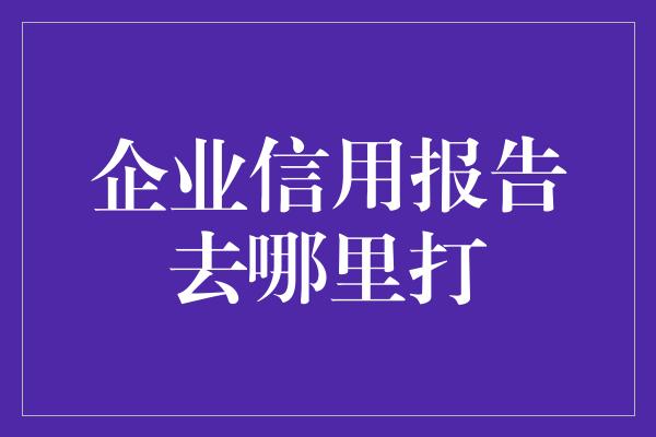 企业信用报告去哪里打