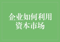 企业如何利用资本市场：策略与实践