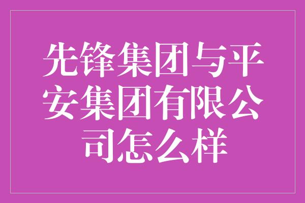 先锋集团与平安集团有限公司怎么样