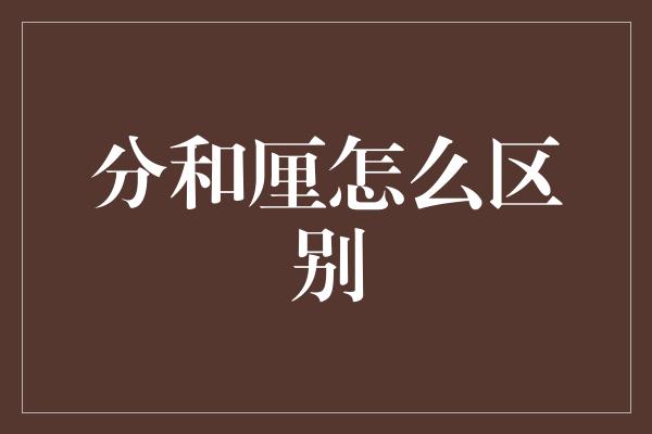 分和厘怎么区别