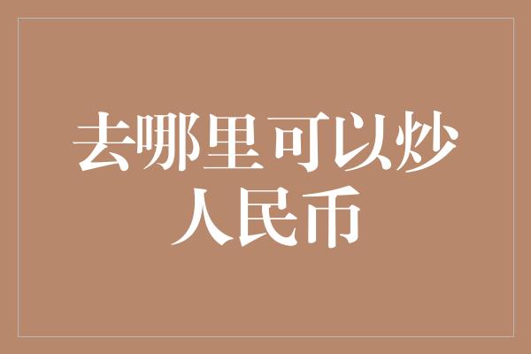 去哪里可以炒人民币