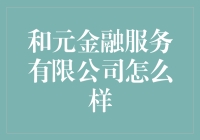 和元金融服务有限公司：革新金融科技，赋能小微企业发展