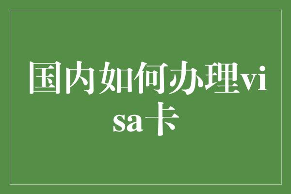 国内如何办理visa卡