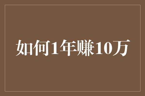 如何1年赚10万