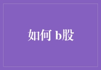 如何更高效地投资B股市场：策略与技巧分析