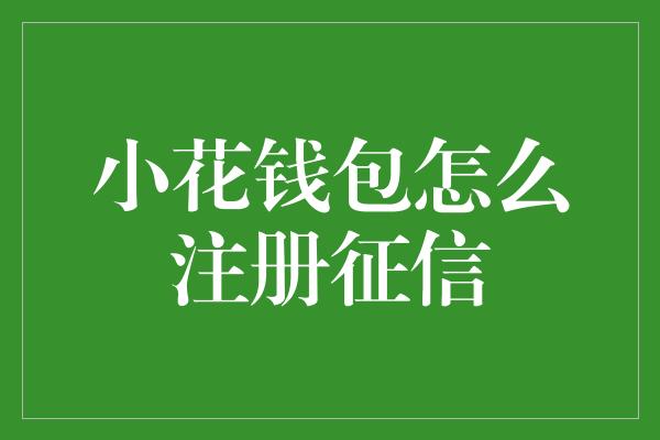 小花钱包怎么注册征信