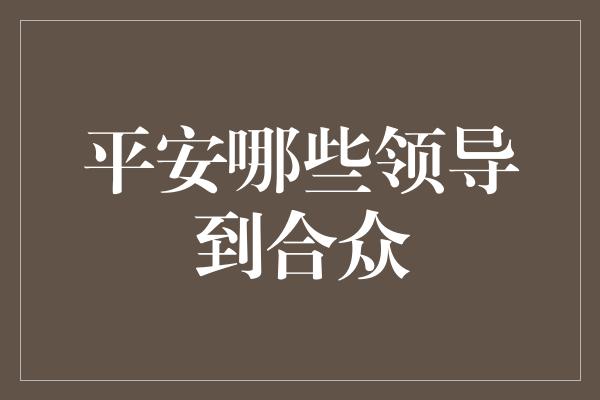 平安哪些领导到合众