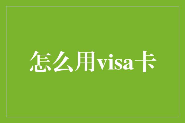 怎么用visa卡