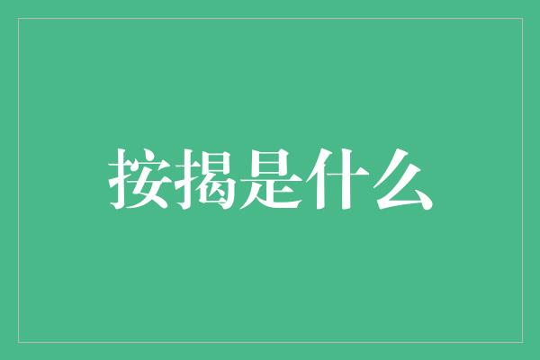 按揭是什么