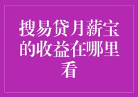 搜易贷月薪宝的收益究竟该如何查看？