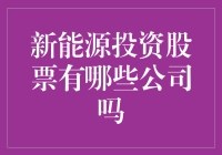 新能源投资：哪些公司值得青睐？