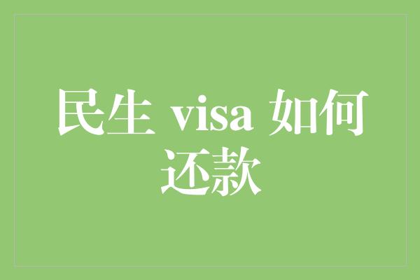 民生 visa 如何还款