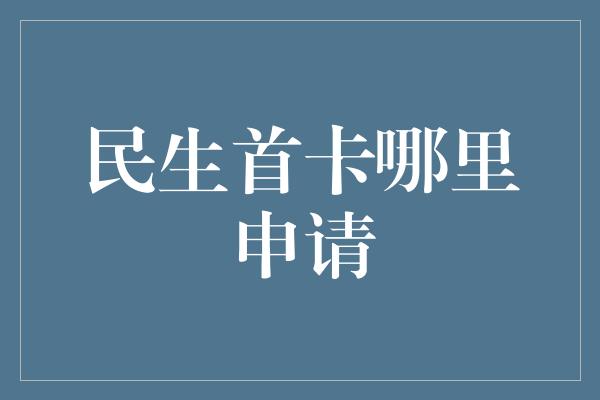 民生首卡哪里申请