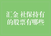 汇金社保持有股票清单解析：看懂国家资本的布局