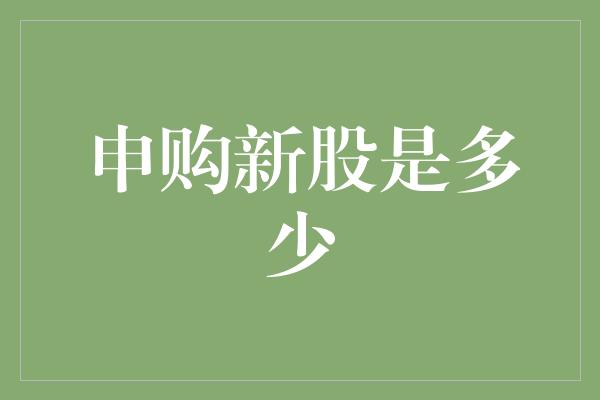 申购新股是多少