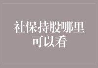 社保持股，您知道吗？如何查询自己的社保投资清单？