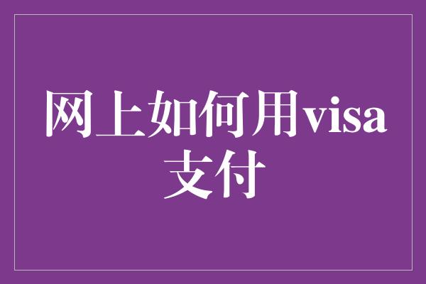 网上如何用visa支付