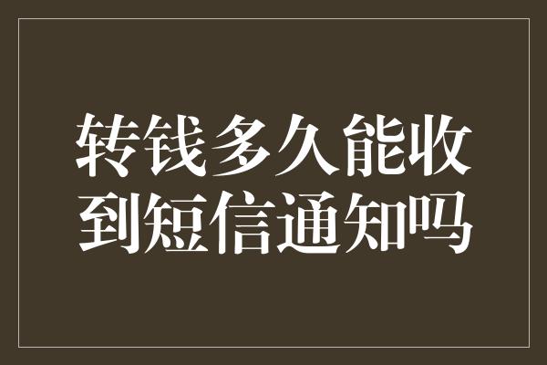 转钱多久能收到短信通知吗