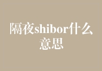 隔夜shibor：揭秘上海银行间同业拆放利率的独特魅力