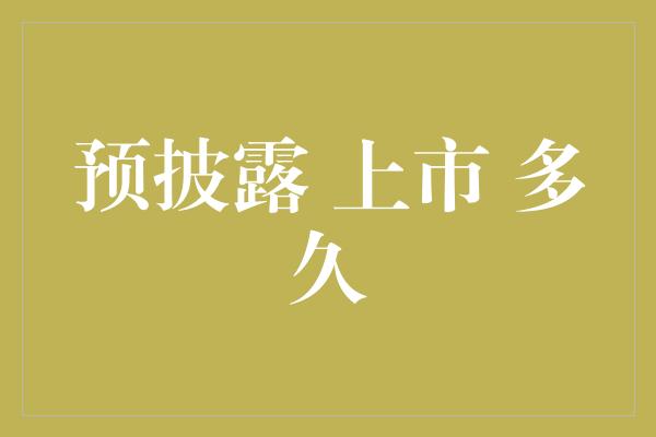 预披露 上市 多久