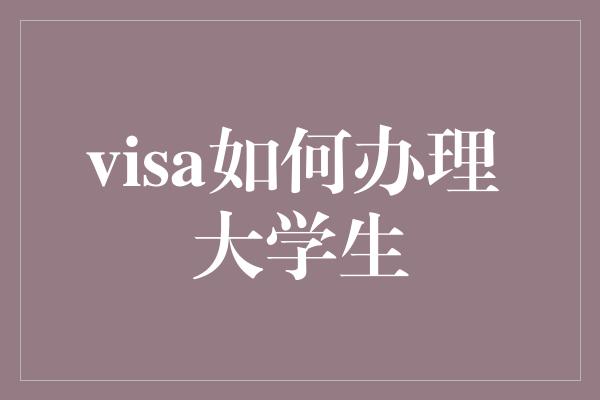 visa如何办理 大学生