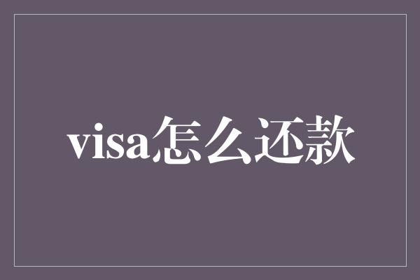 visa怎么还款